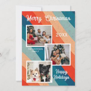 Psychedelic Retro Groovy Wave Foton jul Julkort