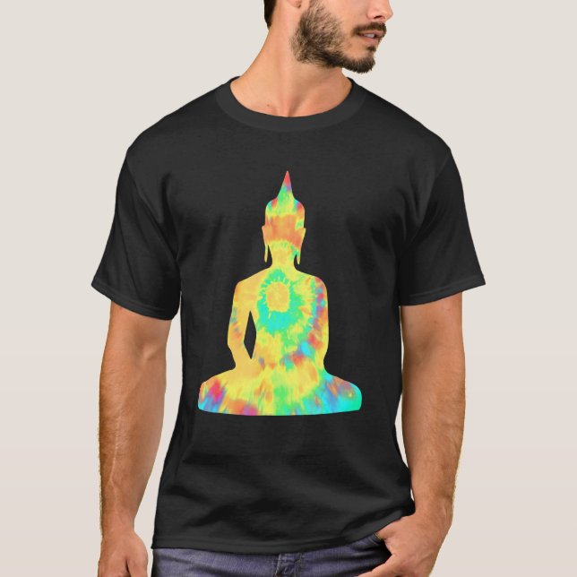 Psychedelic Retro Hippie Buddha Dharma T Shirt (Framsida)