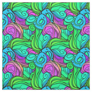 Psychedelic Retro lilor för kricka för Tyg