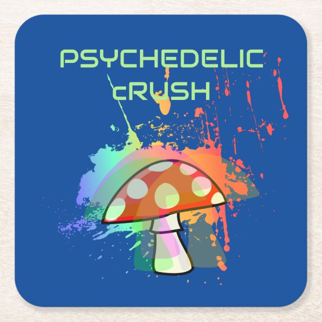 Psychedelic Retro Party som 1969! Underlägg Papper Kvadrat (Framsidan)