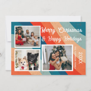 Psychedelic Retro Wave Tre foton jul Julkort