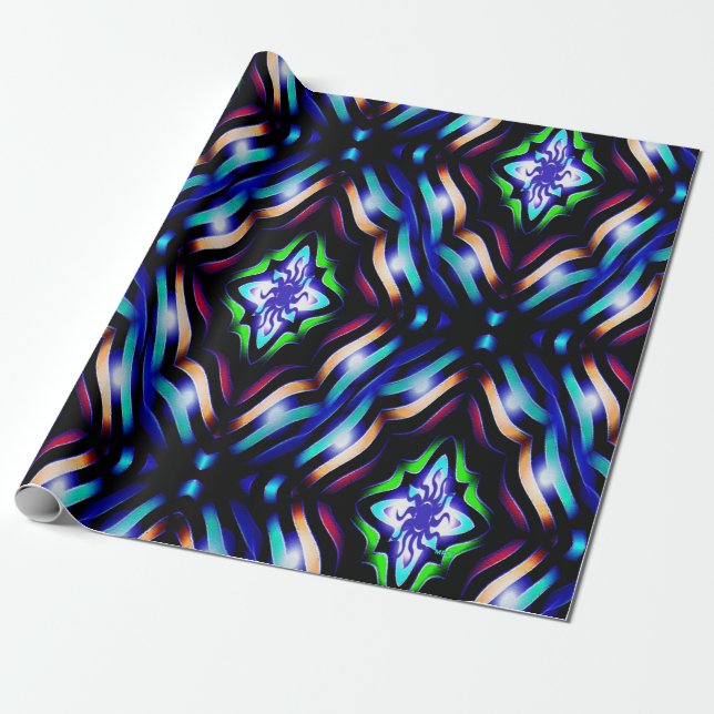 Psychedelic Ribbons.... Presentpapper (Utrullad)