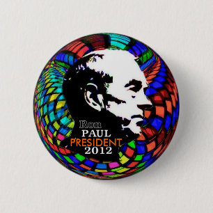 Psychedelic Ron Paul 2012 klämmer fast Knapp