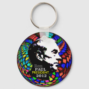 Psychedelic Ron Paul Keychain Nyckelring