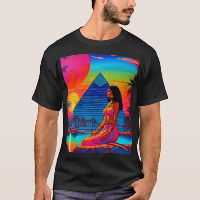 Psychedelic Rosa Pyramid Princess T Shirt (Framsida)