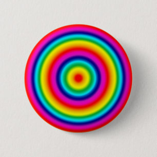 Psychedelic rundaregnbågemönster knapp