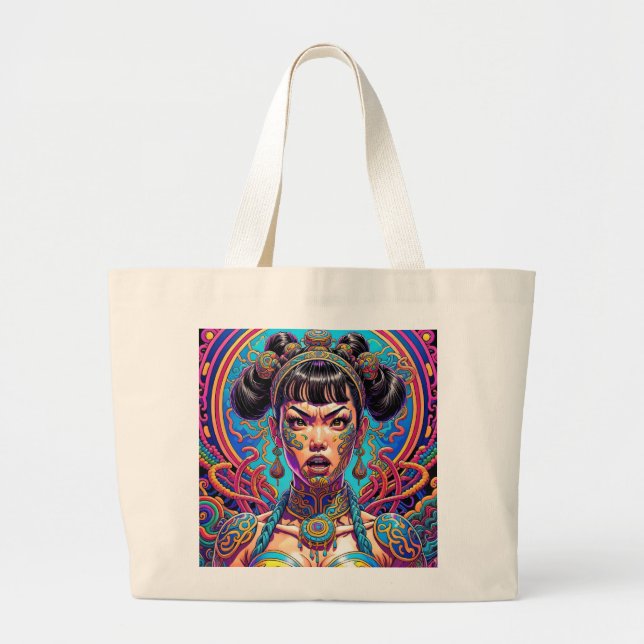 Psychedelic Säg vad! Konst Jumbo Tygkasse (Framsidan)
