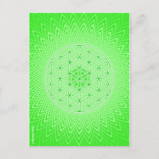 Psychedelic sakral geometrihjärtaChakra design Vykort