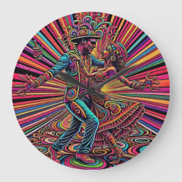 Psychedelic Salsa Tango Dancing Art Stor Klocka