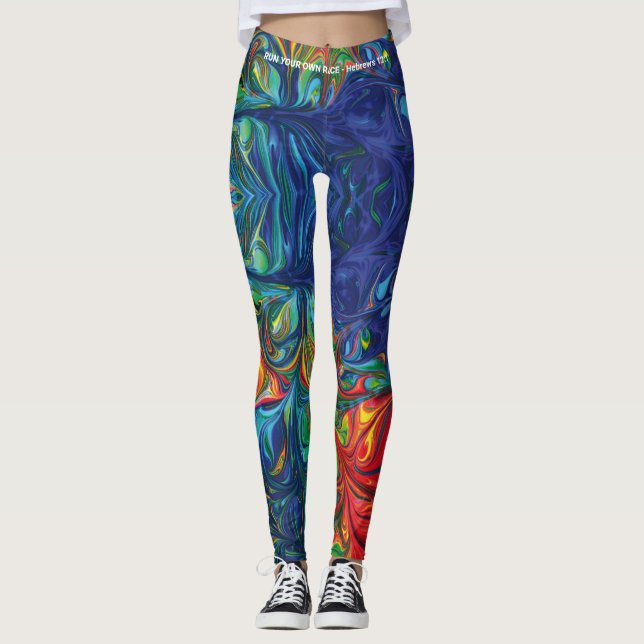 Psychedelic Scripture SPRINGA DITT TÄVLING Anpassn Leggings (Framsida)