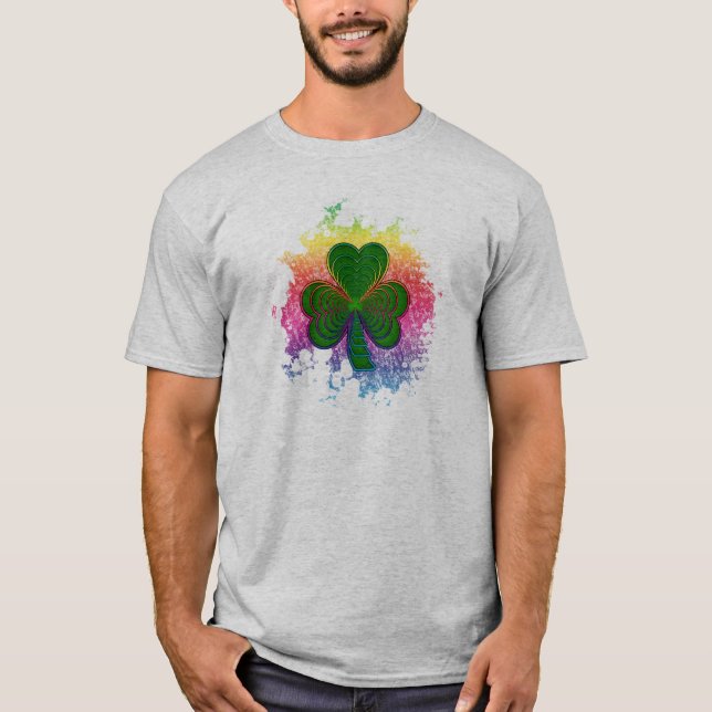 Psychedelic Shamrock Tee Shirt (Framsida)