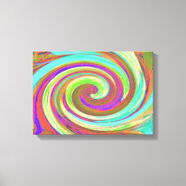 Psychedelic Shock rosa and Lime Green Garden Flowe Canvastryck