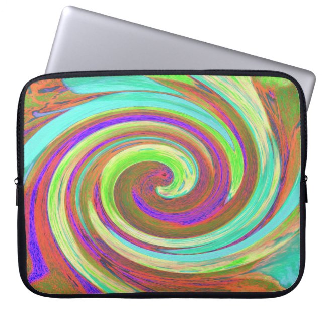 Psychedelic Shock rosa and Lime Green Garden Flowe Laptop Fodral (Framsidan)