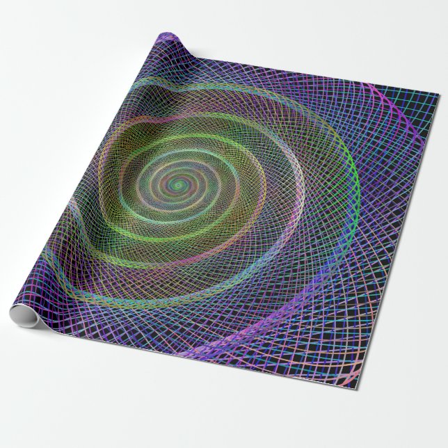 Psychedelic simhudsförsedd spiral presentpapper (Utrullad)