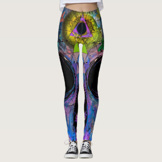 Psychedelic skalle för tredje öga - damasker leggings