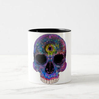 Psychedelic skallemugg för tredje öga Två-Tonad mugg