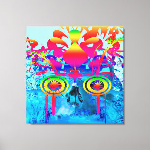 Psychedelic Skull Canvastryck