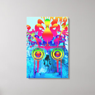 Psychedelic Skull Canvastryck