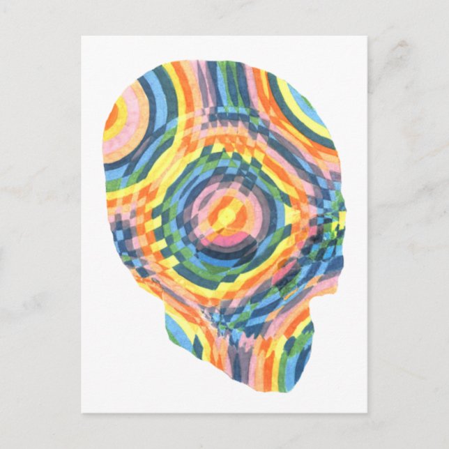 Psychedelic Skull II Vykort (Framsida)