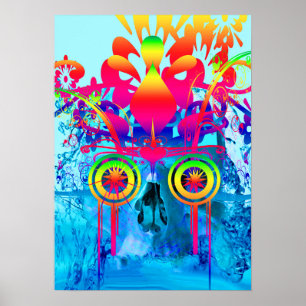 Psychedelic Skull Poster