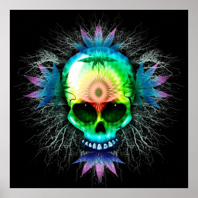 Psychedelic Skull Poster (Framsidan)