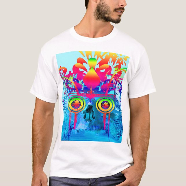 Psychedelic Skull T Shirt (Framsida)