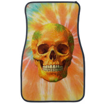 Psychedelic Skull Tie-Dye Car Floor mat