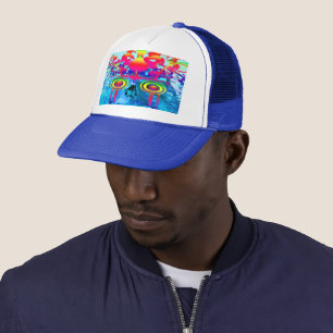 Psychedelic Skull-Truckerkeps Keps