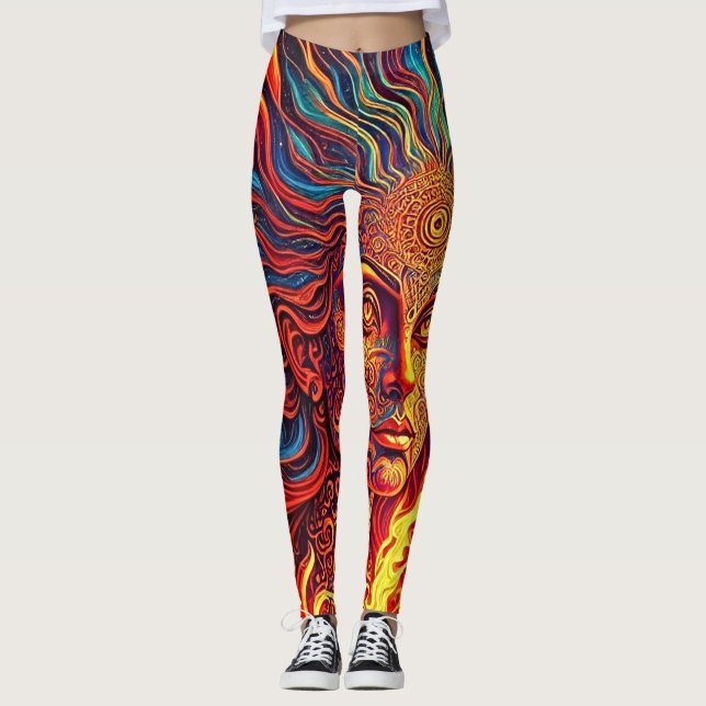 Psychedelic Sol Goddes Leggings (Framsida)