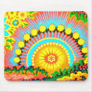 Psychedelic solnedgång60-talvintage Mousepad Musmatta