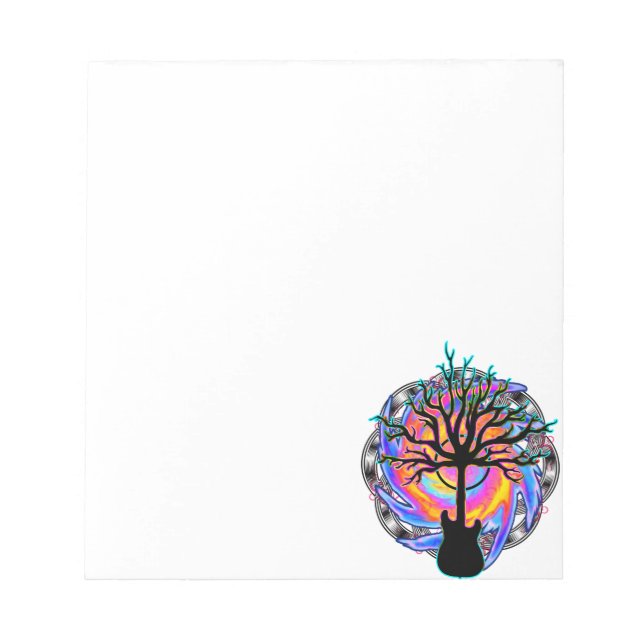 "Psychedelic Sonic Cyclone" surreal guitar art Anteckningsblock (Framsida)