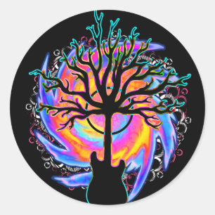 "Psychedelic Sonic Cyclone" surreal guitar Sticker Runt Klistermärke