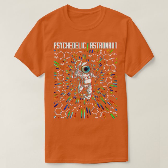 Psychedelic Space Astronaut Psychonaut EDM Rave T Shirt (Design framsida)