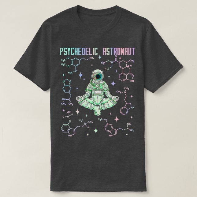 Psychedelic Space Astronaut Psychonaut T Shirt (Design framsida)