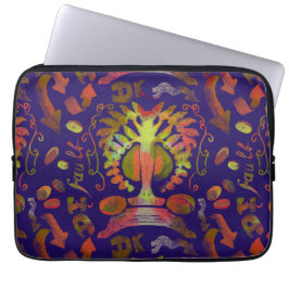 Psychedelic Spegel Symmetry Abstrakt Art Laptop Fodral