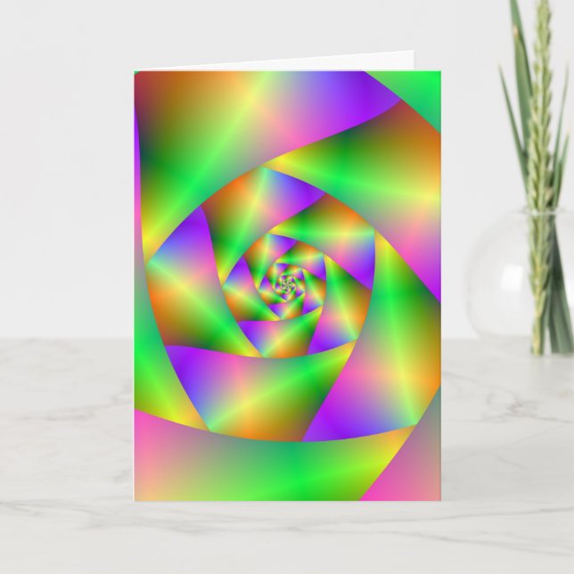 Psychedelic spiral för hälsningkort kort (Framsida)
