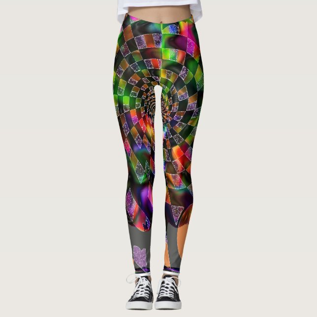 Psychedelic Spiral Mosaic Leggings (Framsida)