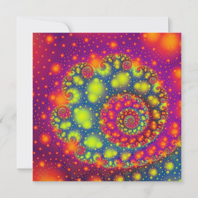 Psychedelic Spiral Neon Decorative Abstrakt Art Inbjudningar (Framsida)
