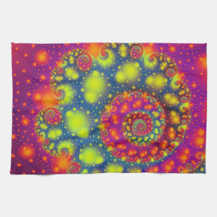 Psychedelic Spiral Neon Decorative Abstrakt Art Kökshandduk