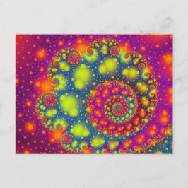 Psychedelic Spiral Neon Decorative Abstrakt Art Vykort