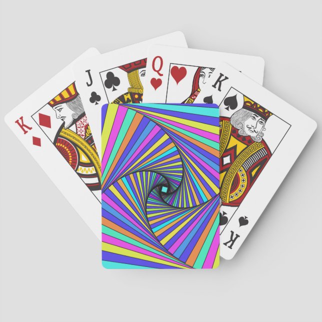 Psychedelic Spiral Rainbow Playing Cards – Vibrant Casinokort (Baksidan)