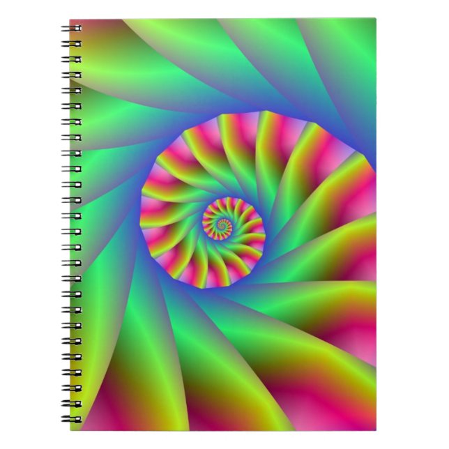 Psychedelic Spiral Steps Notebook Anteckningsbok Med Spiral (Framsidan)