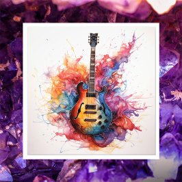 Psychedelic Splash Guitars Photo Art #15 Fototryck