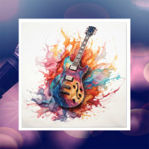 Psychedelic Splashing Guitars Foto Art #1