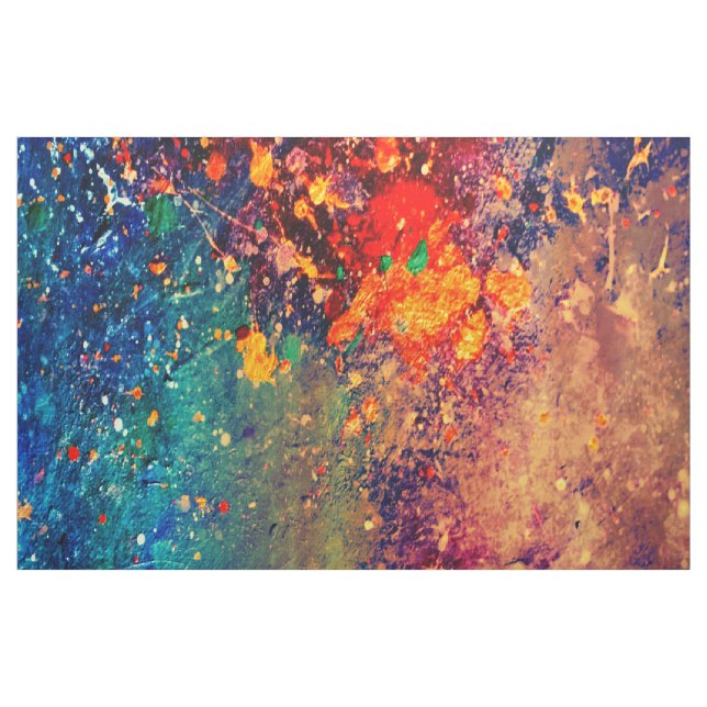 Psychedelic Splatter | Abstrakt för färgregn Tyg (Yard)