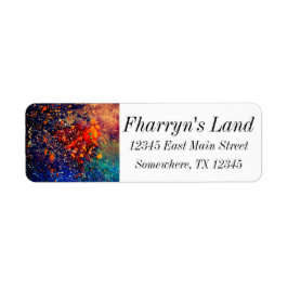 Psychedelic Splatter | Rainbow Abstrakt Adress Returadress Etikett