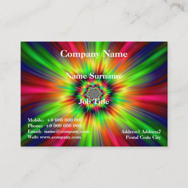 Psychedelic Star Burst Visitkort (Framsida)