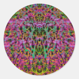 Psychedelic Starburst Sticker Runt Klistermärke