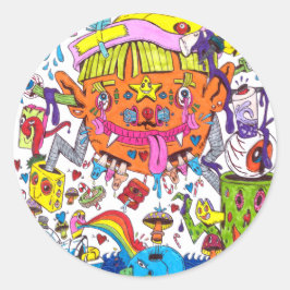 Psychedelic Sticker-Blaine Helm Runt Klistermärke
