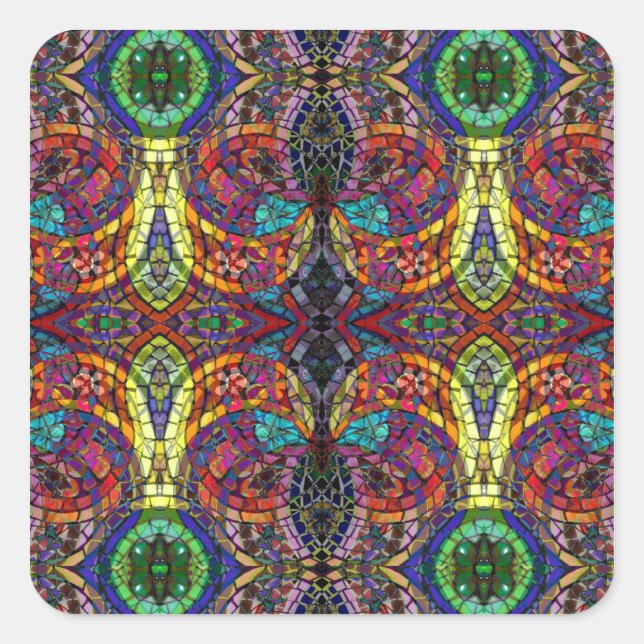 Psychedelic Stickers Fyrkantigt Klistermärke (Framsida)